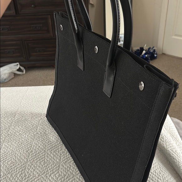 Sainte Laurent Black and White Rive Gauche Tote - Picture 2 of 7